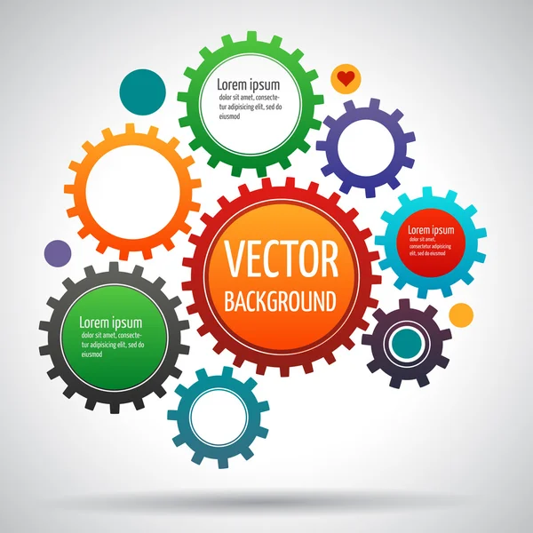 Infographic met versnellingen op de grijze achtergrond — Stockvector