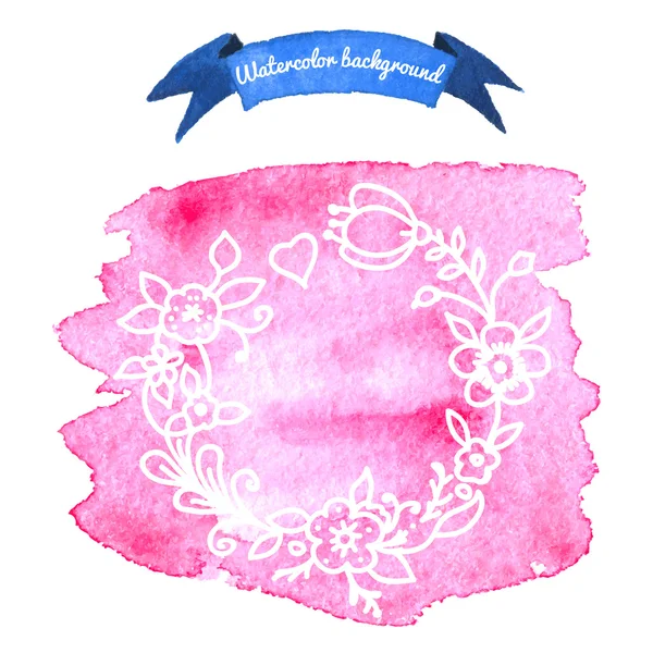 Aquarel achtergrond met florale elementen — Stockvector