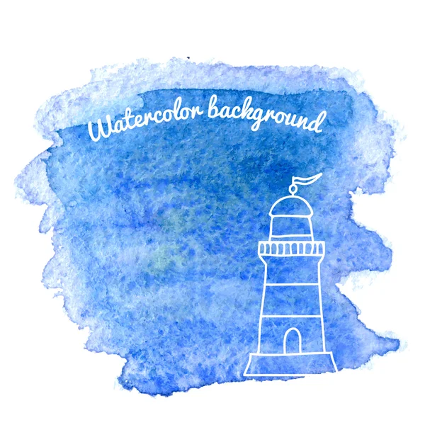 Aquarel achtergrond met nautische elementen — Stockvector