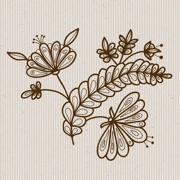 縞模様の背景の花要素 — ストックベクタ
