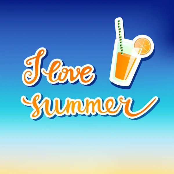 Me encanta el verano — Vector de stock