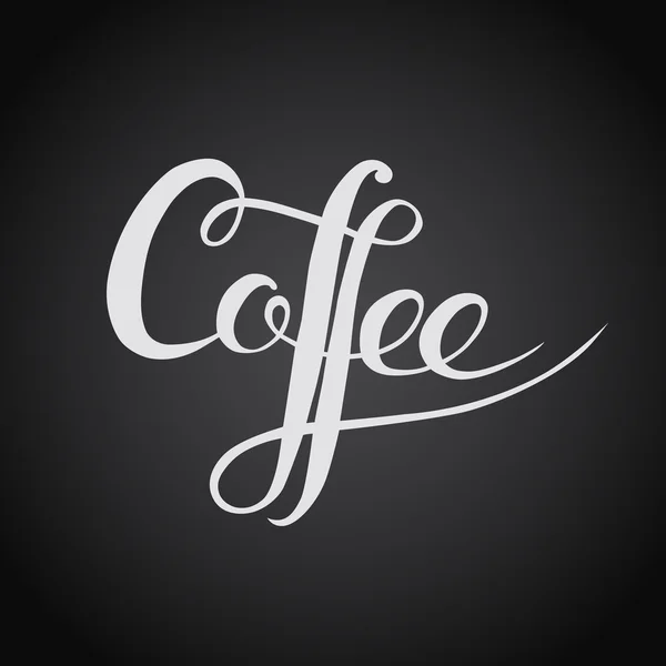 Kaffe. Ursprungliga anpassade hand bokstäver. Handgjorda kalligrafi, ve — Stock vektor
