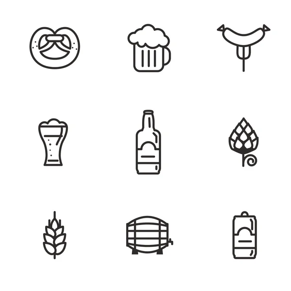 Bier pictogrammen — Stockvector