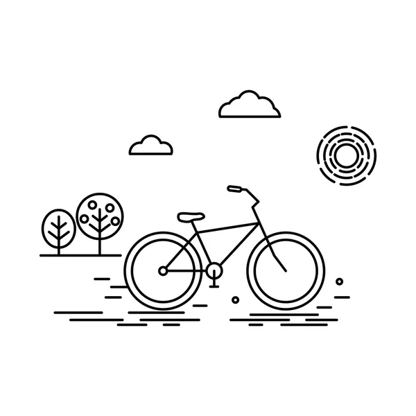 Bicicleta e montanha . — Vetor de Stock