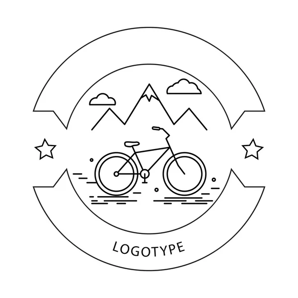 Bicicleta e montanha . —  Vetores de Stock