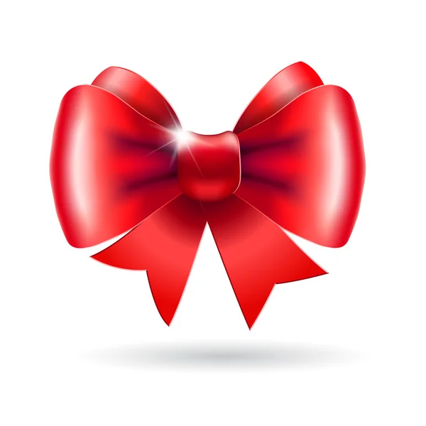 Red bow on a white background — Stock Vector