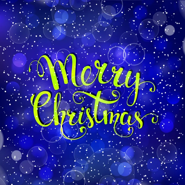 Weihnachten Hintergrund mit Schneeflocken und handgeschriebenem Text "merr — Stockvektor