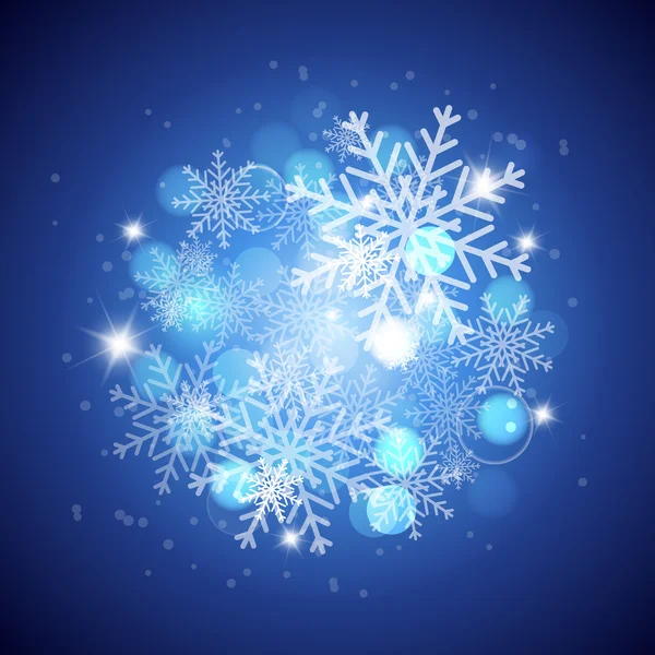 Jul bakgrund med snöflingor — Stock vektor
