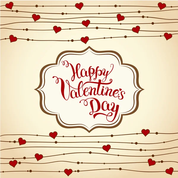 Original hand lettering "Happy Valentine's day". — Stock Vector