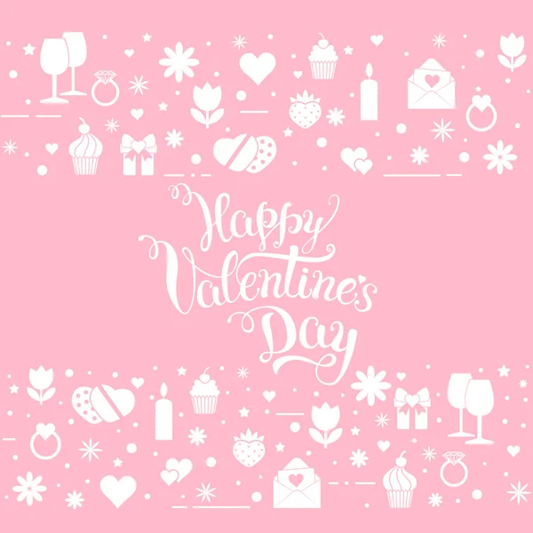 Original-Schriftzug "Happy Valentine 's Day" mit Valentinstag — Stockvektor