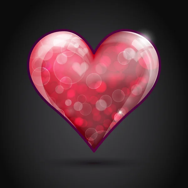 Стекло красного сердца — стоковый вектор