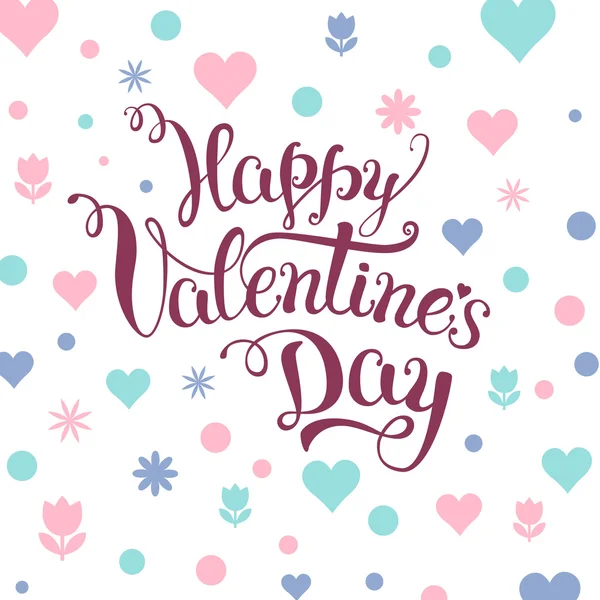 Oorspronkelijke hand belettering "Happy Valentine's day" met Valentijnsdag — Stockvector