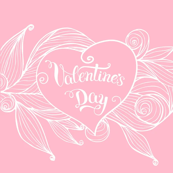 Skizzenhaftes Doodle-Herz zum Valentinstag — Stockvektor