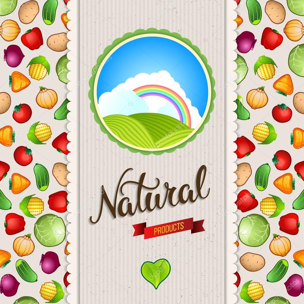 Biologico bio modello di disegno di cibo naturale Modelli colorati per la pubblicit 