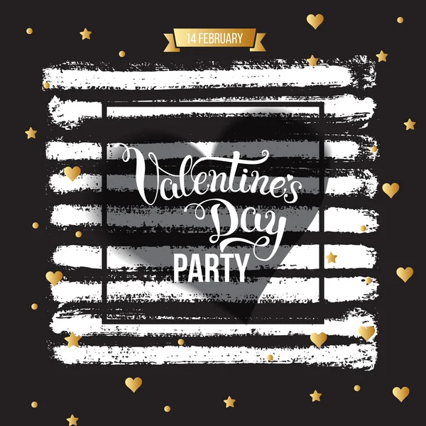 Oryginalne strony napis "Valentine's day party" z wyciągnąć rękę — Wektor stockowy