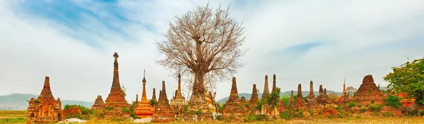 Pagoda Sankar. Estado de Shan. Myanmar. Panorama — Foto de Stock
