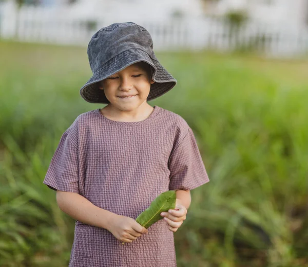 Outdoor Portrait Little Cute Boy — Stock Photo, Image