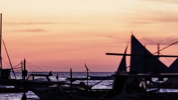 Tramonto Boracay movimento veloce — Video Stock