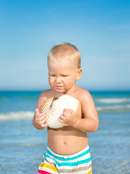 Baby in a sea — Stock Photo, Image