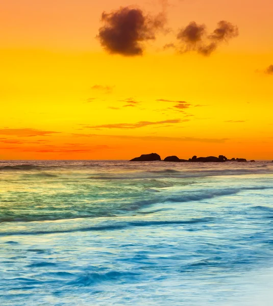 Захід сонця над морем — стокове фото