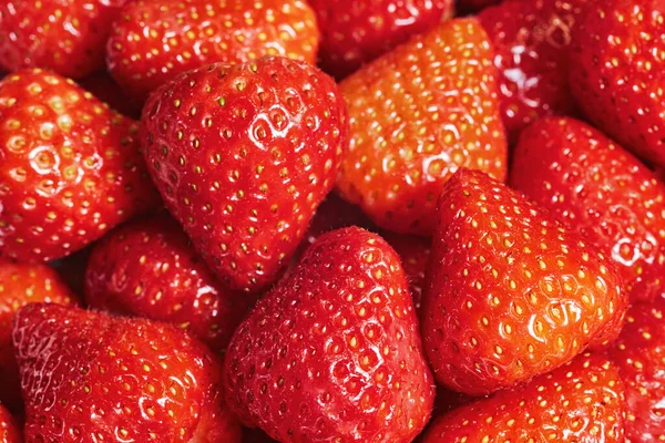 Fresh Ripe Strawberries Background Closeup — Stock Photo, Image