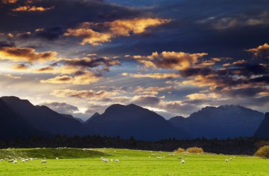 Mountain landscape, New Zealand clipart