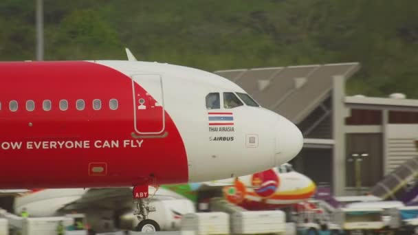 AirAsia Airbus 320 rodaje — Vídeos de Stock