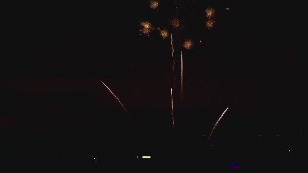 Fireworks flashing in the night — Stock Video