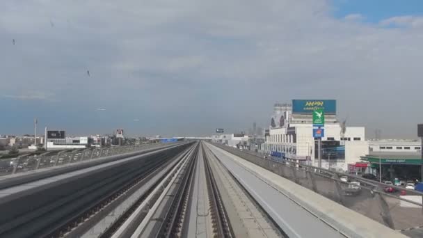 View from the car Dubai Metro — Stock Video