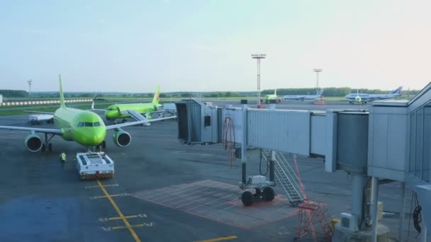 Flughafenverkehr auf dem Flughafen Domodedowo — Stockvideo