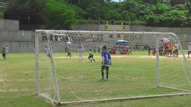 Fußballspiel auf Kindermannschaftsturnier — Stockvideo