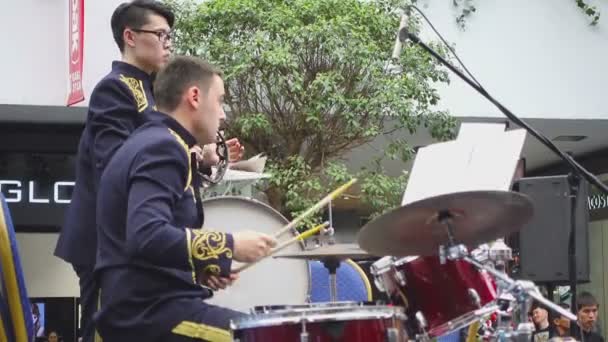 Drummers brassband — Stockvideo