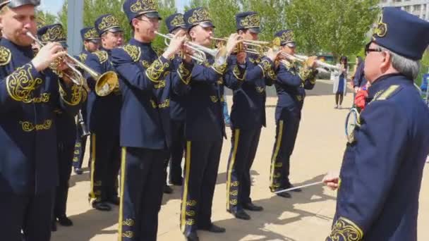 Il direttore d'orchestra di banda d'ottone — Video Stock