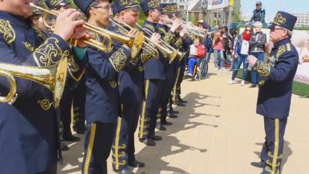 De dirigent van de fanfare — Stockvideo