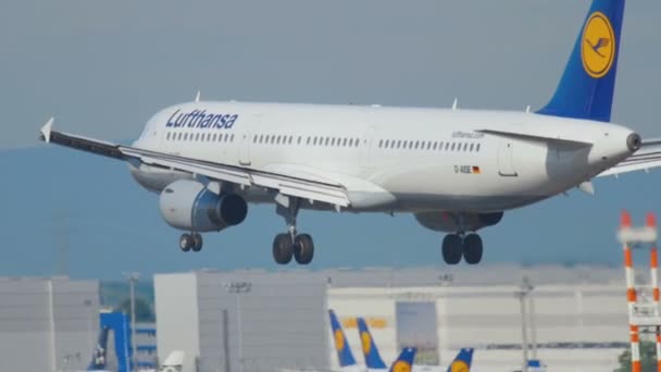 Airbus 321 se aproximando e pousando — Vídeo de Stock