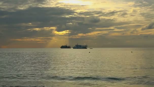 Sabah okyanus manzara — Stok video