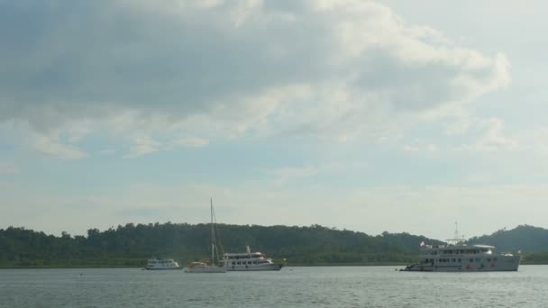 Ships in the Bay of Khao Lak — Stock Video