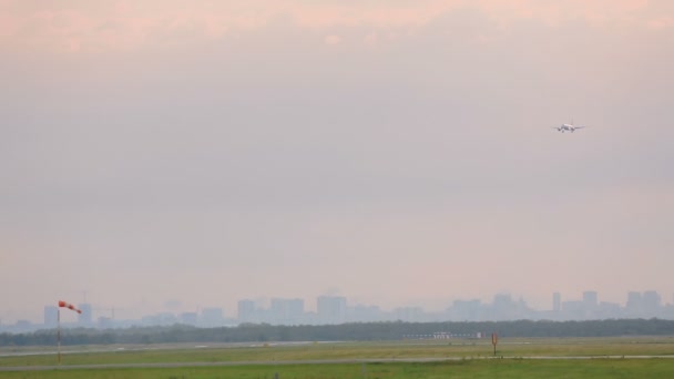 Letadlo přistání, Panorama — Stock video