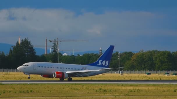 Boeing 737 SAS landing — Stock Video
