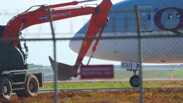 Lavori di costruzione in aeroporto — Video Stock