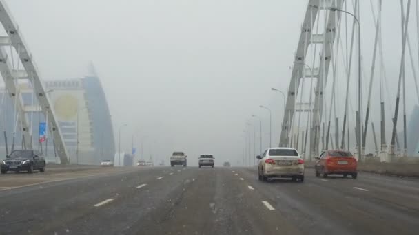 Puente de carretera en Astana — Vídeos de Stock