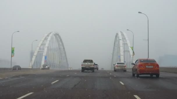 Straßenbrücke in Astana — Stockvideo