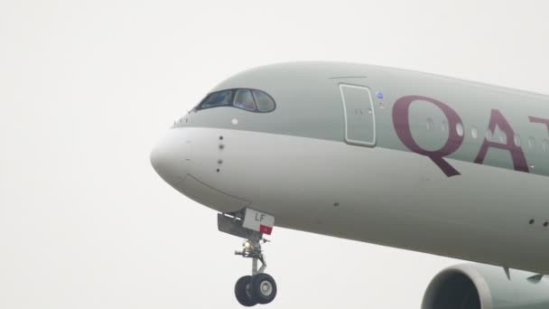 Airbus A350 landning i Frankfurt — Stockvideo