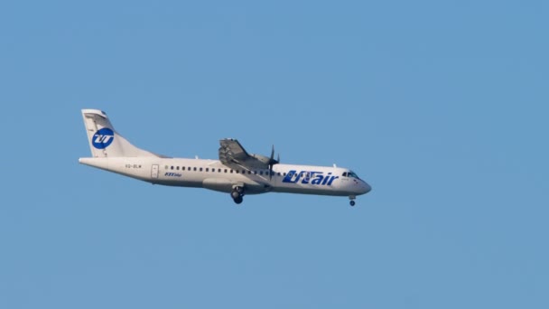 Utair ATR 72地域航空会社ソチへの最終的なアプローチ. — ストック動画