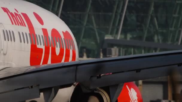착륙 한 보잉 737 흡입기 — 비디오