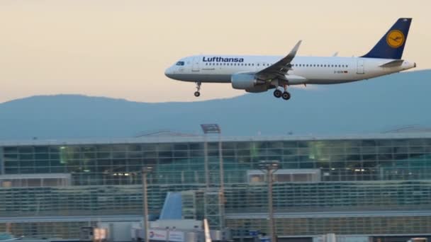 Lufthansa Airbus 320 in avvicinamento — Video Stock
