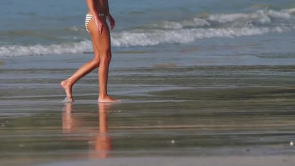 Bosá pláž pěšky — Stock video