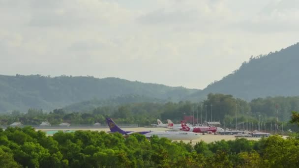 Aeropuerto internacional de Phuket, timelapse — Vídeos de Stock