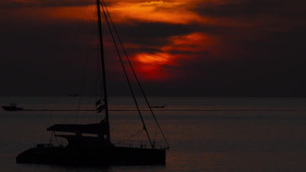 日落背景下的海运 — 图库视频影像