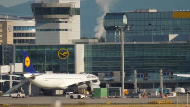 Lufthansa Airbus 321 landing — Stockvideo